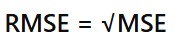 Picture showing the formula of Root Mean Squared Error